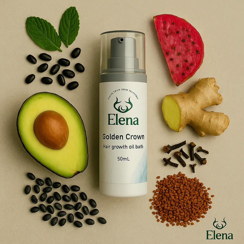 golden-crown-oil-bath-ingredients-avocado-fenugreek-prickly-pear-hair-growth-elena-cosmetics.webp