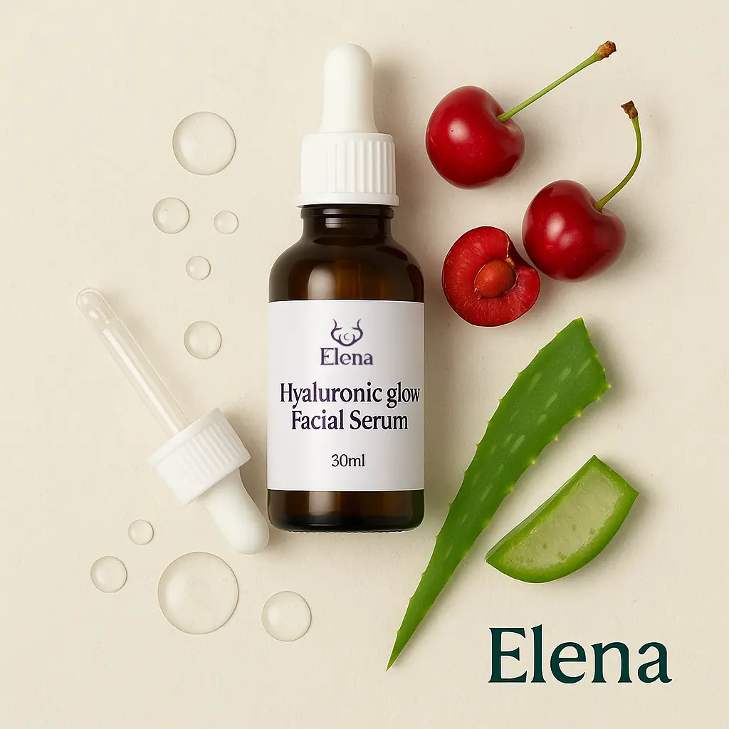 hyaluronic-glow-serum-natural-ingredients-aloe-cherry-flatlay.webp