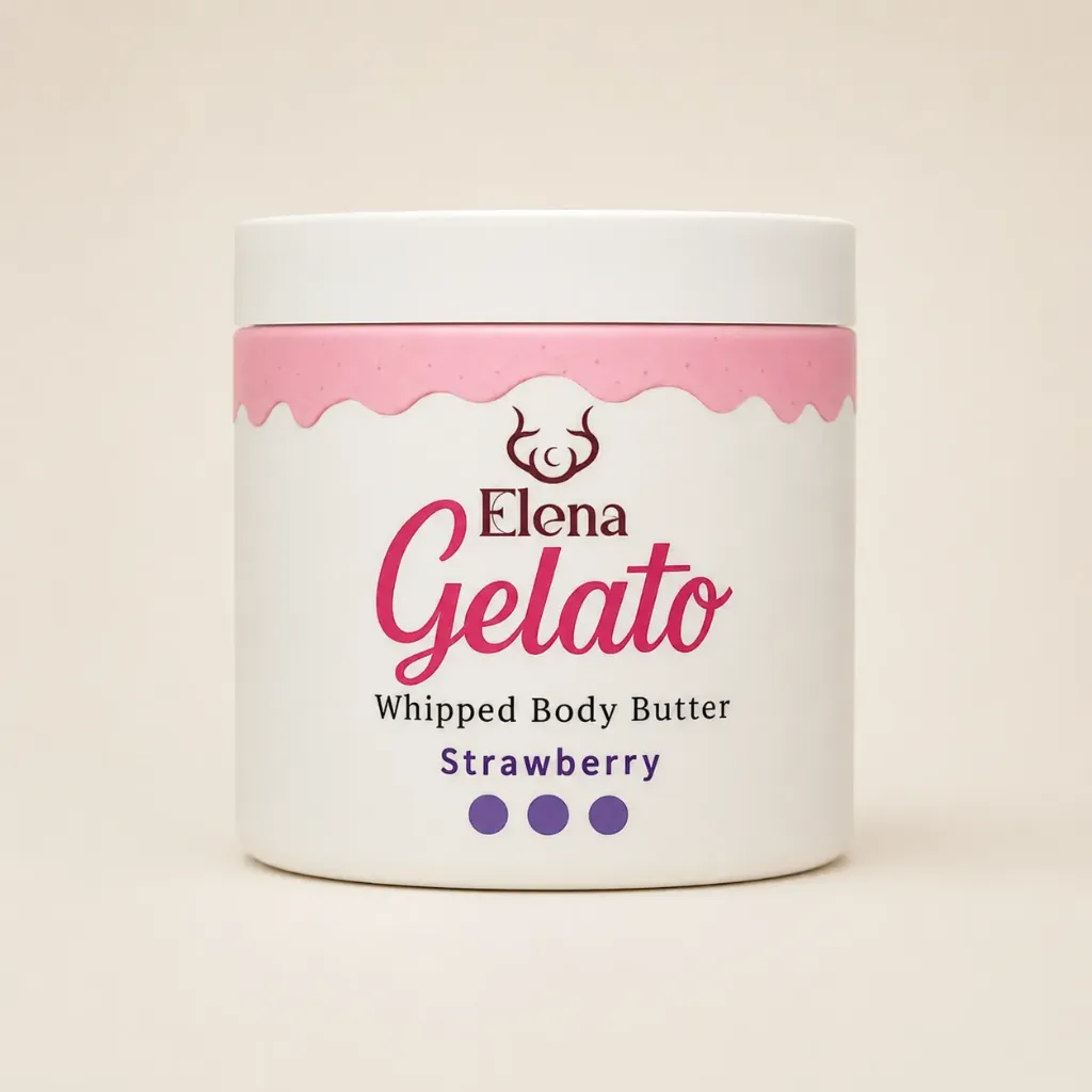 Gelato Whipped Body Butter for Deep Hydration & Dry Skin Relief (Strawberry)